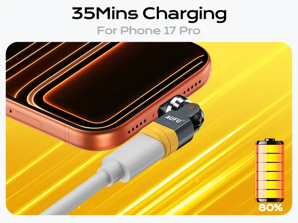 AUFU 540 Degree USB C Adapter 240W PD Fast Charging Cable Adapter Type C Male To Female Converter For Samsung S22 Xiaomi Laptop