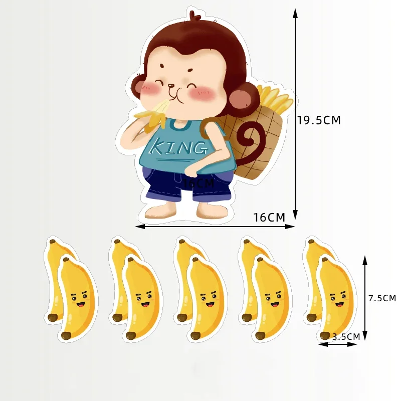 

11pcs Set 20cm Monkey eat bananas Rewritable Magnetic Sticker Classroom Grouping Team Confrontation Games Learning Teaching Aids