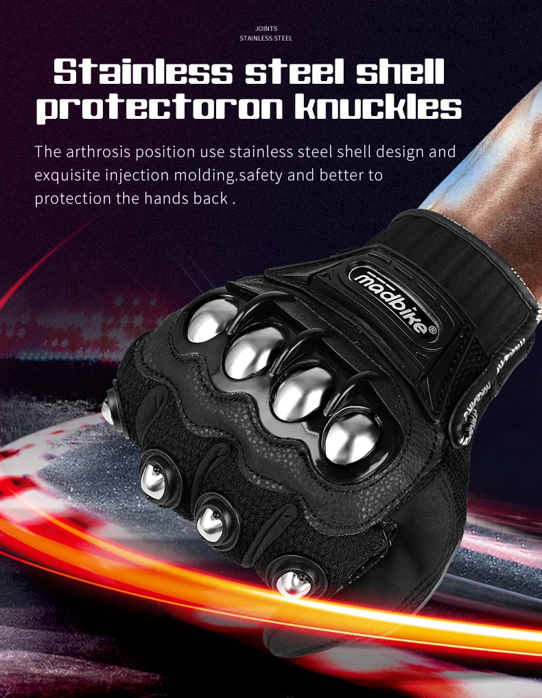 Taktische Handschuhe für Motorradfahren, Stahl, Sicherheit, Schlagring, Knöchelschutz, Outdoor, Radfahren, Rennen, Fahrradfahrer, Selbstverteidigung – Detail 26