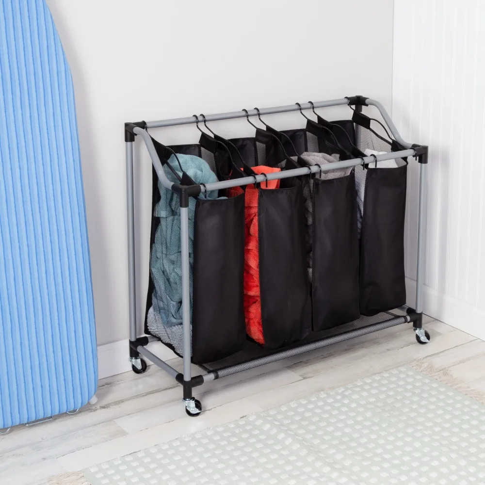 

Laundry Supplies Dirty Laundry Basket Deluxe Quad Laundry Sorter Mesh Bags Washing Bag Dirty Clothes Storage Supplies