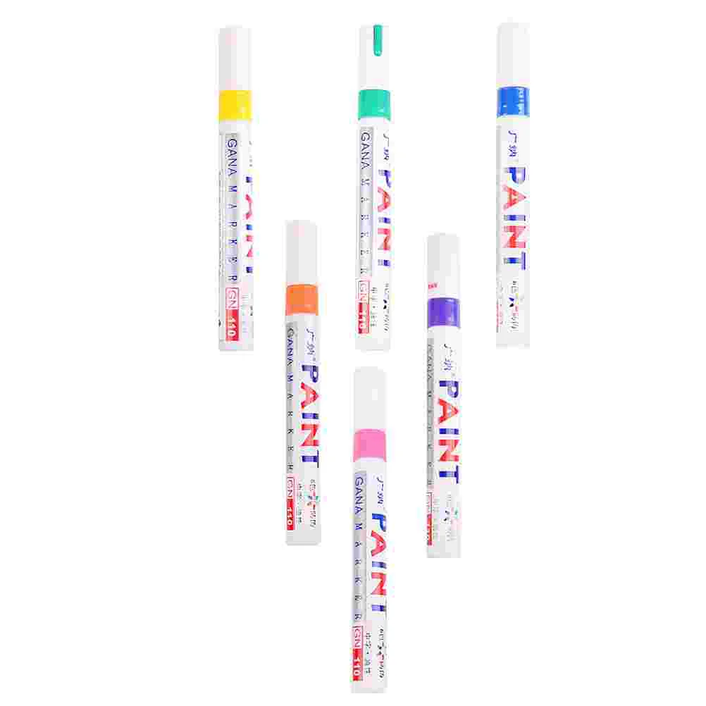 

6 Pcs Painting Pen Marking Home Oil Pens Car Marker Coat Graffiti Plastic Tool Office