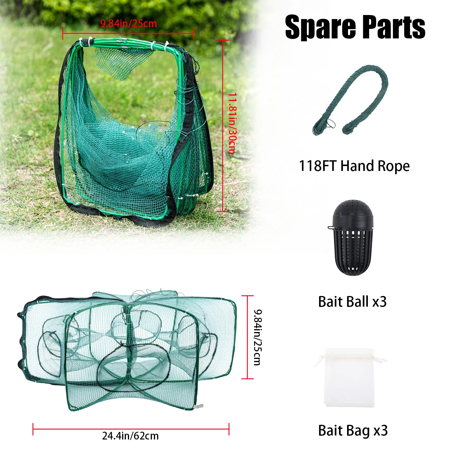 Goture 6 Hole Portable Automatic Hand Fishing Net Hexagon Fish Network Casting Nets Crayfish Shrimp Catcher Trap Cage Mesh Tool