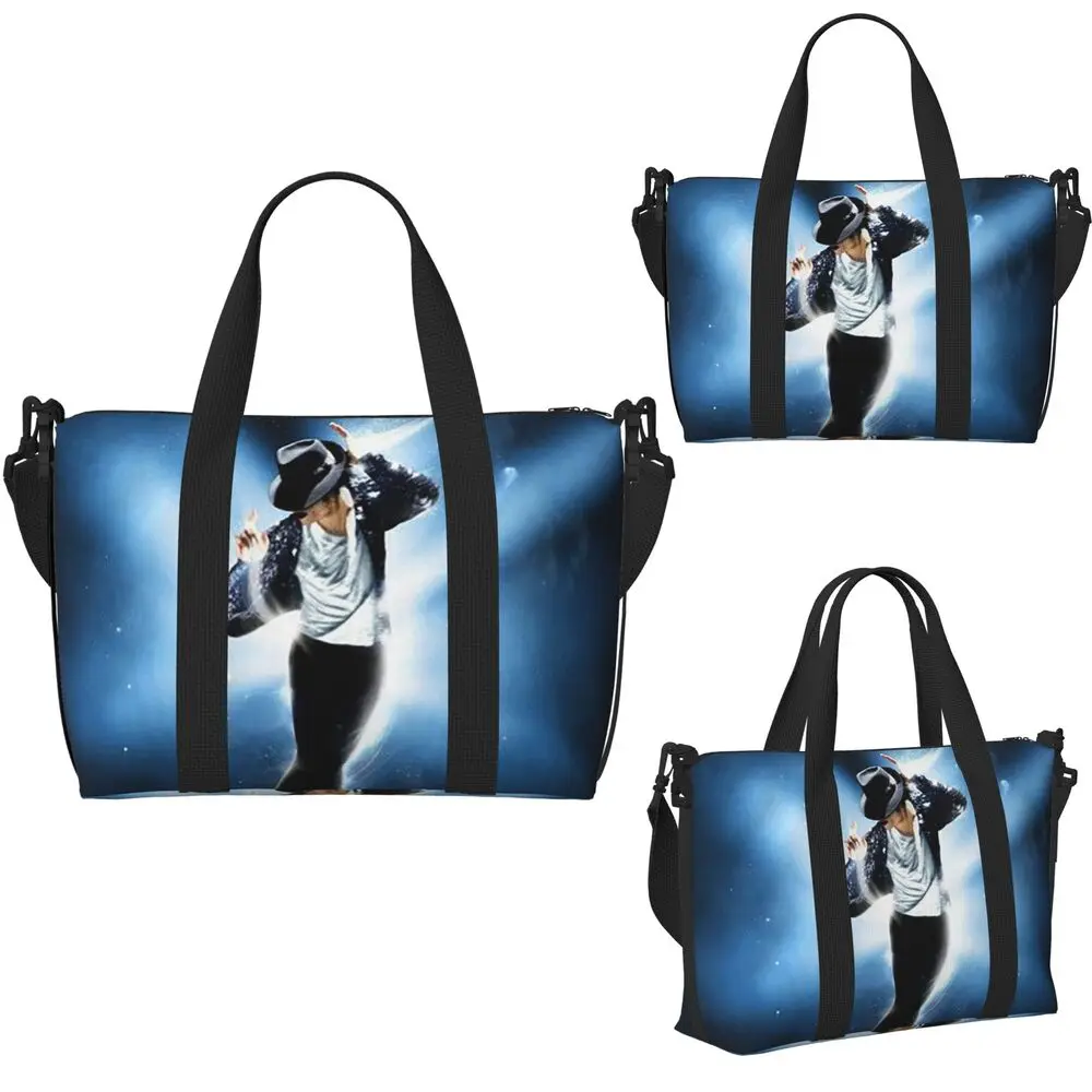 Michael Jackson Musicians Singers Dancers Beach Travel Bag Large Capacity Tote Bags for Sport Women Shopping Duffle Shoulder Bag