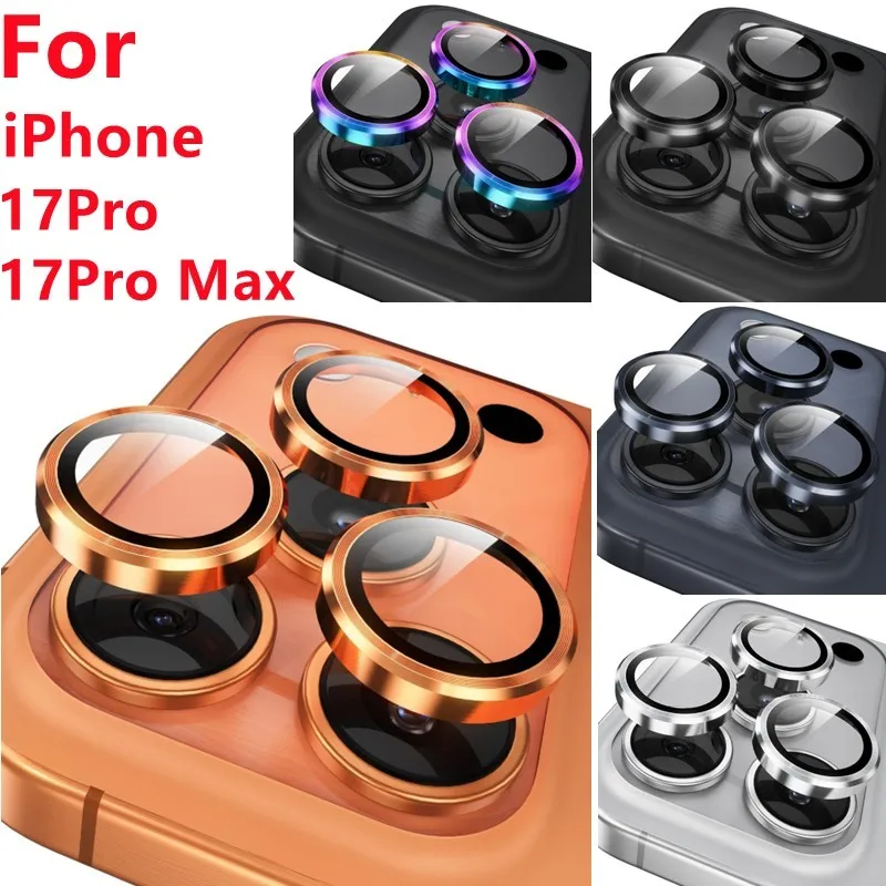 Metal Ring Tempered Glass Camera Lens Protector Film Cover