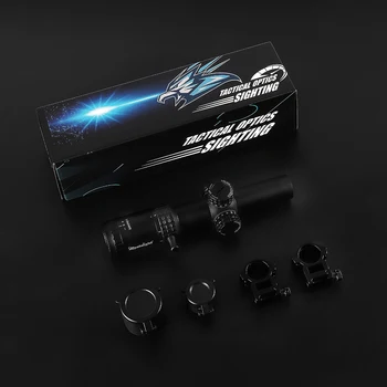 1-5X24 Tactical Optical Rifle Scope Red and Green Illuminated Reticle Hunting Scopes Compact Scope Ar15 Sight 6