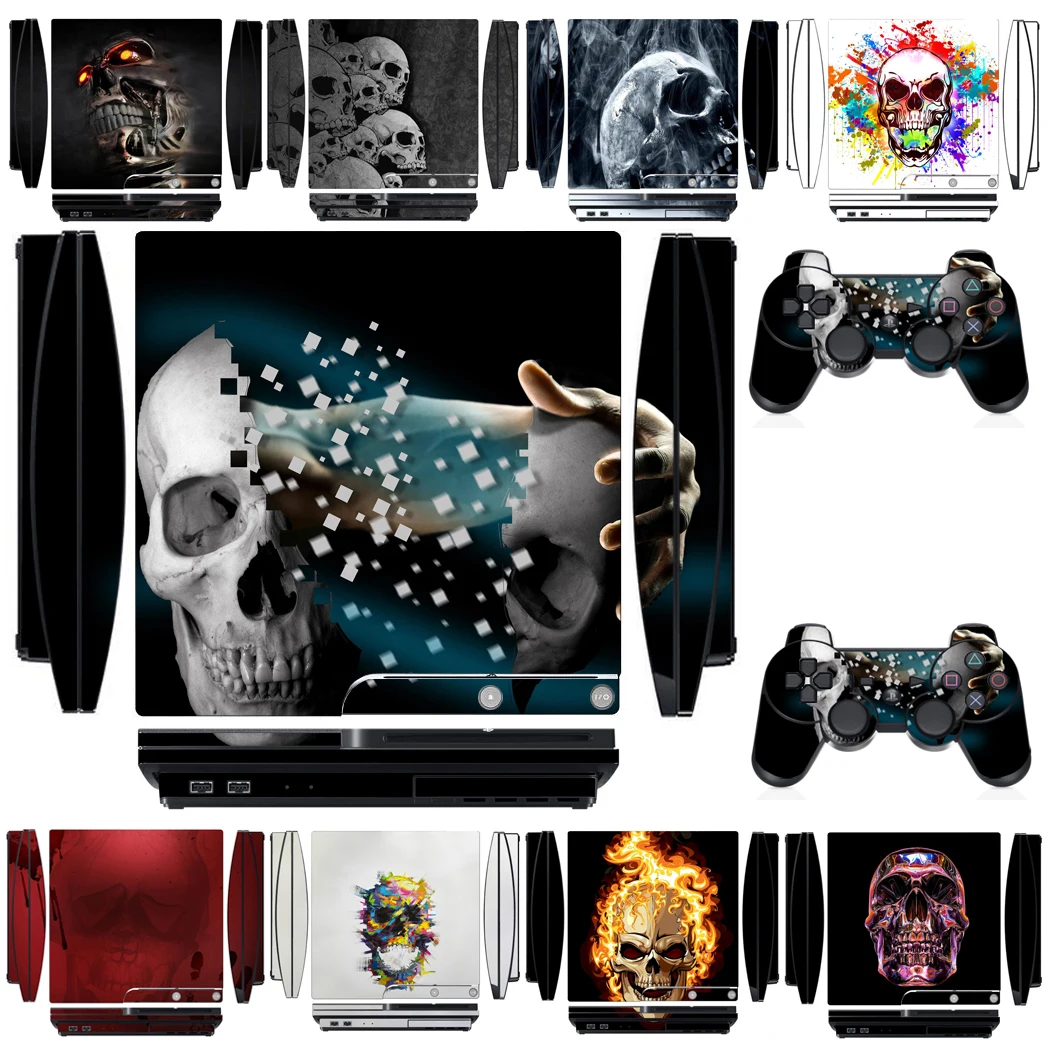 Skull 2302 Vinyl Skin Sticker Protector Per Sony Ps3 Slim Playstation 3 Slim E 2 Adesivi Per Pelli Controller