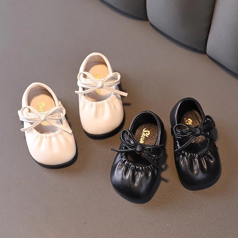 Girls Leather Shoes New Fashion Casual Soybean Shoe Small Children Shoes Breathable Soft Bottom
