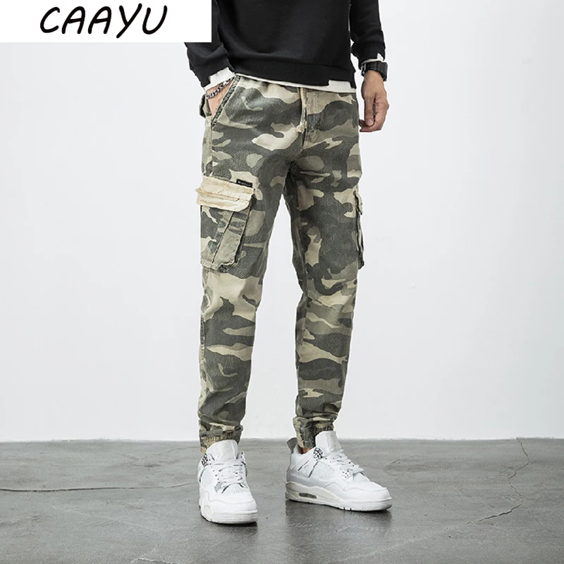 CAAYUMensCargoPants2022CamouflageMultipocketHipHopJoggersTrousersJapaneseStreetwear