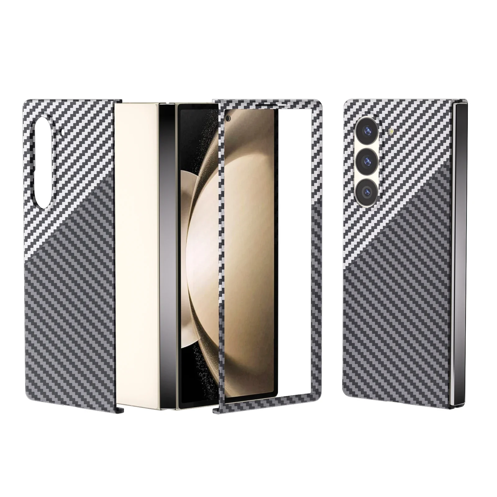 Sleek Matte Frosted Carbon Fiber Decal Case - Shockproof Protective Cover