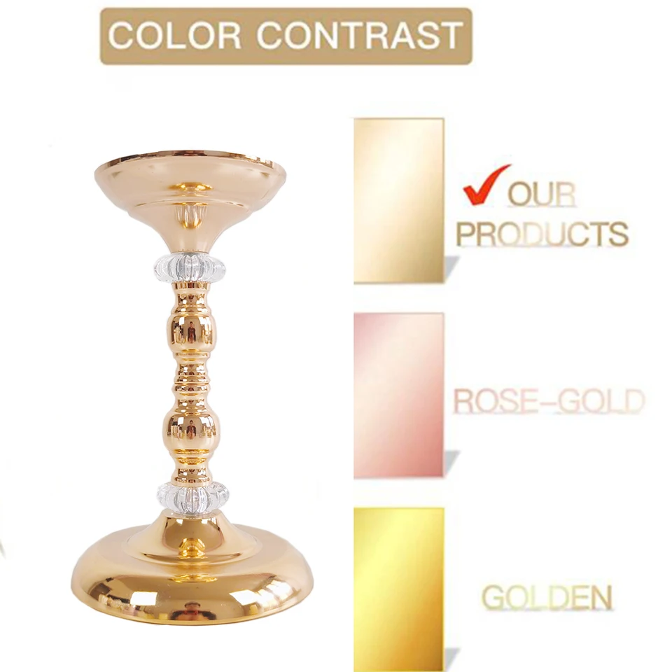 Centrotavola Matrimonio In Cristallo E Metallo Dorato - 2 Pezzi Alt&igrave; 90cm Per Decorazioni Eleganti