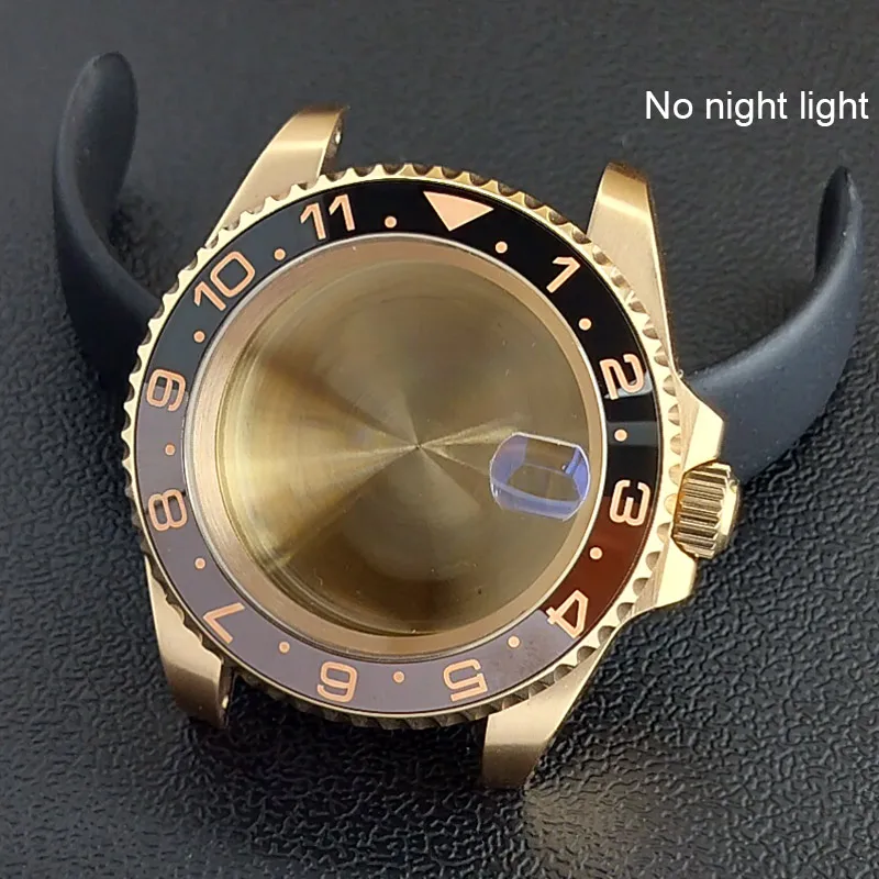 40MM Sapphire Glass GMT Bidirectional Rotation Watch Case with Accessories