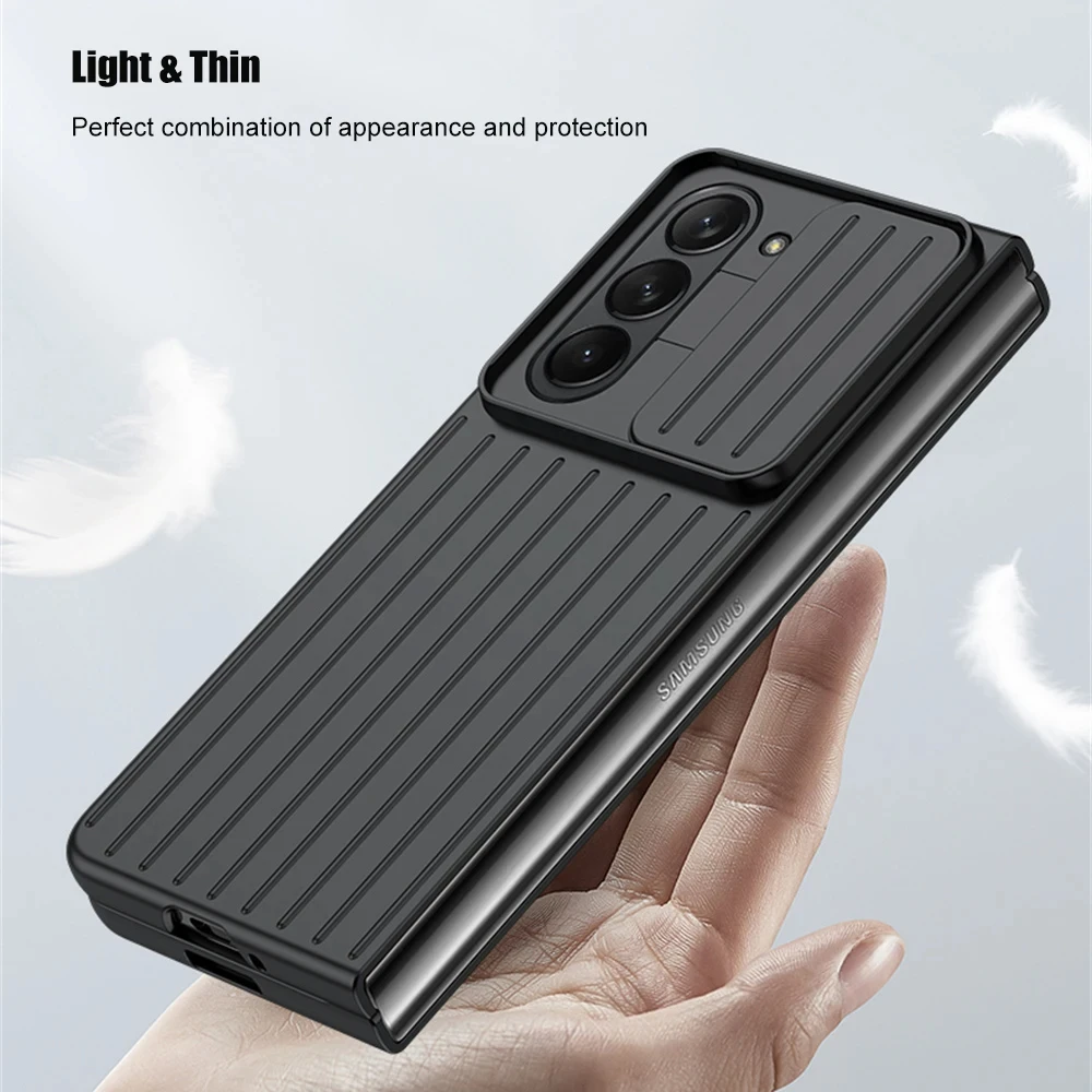 Luxury Slide Camera Protection Case for Samsung Galaxy Z Fold 3 4 5 Z fold 3 4 Fold 5 5G Slim Matte PC Shockproof Hard Fundas
