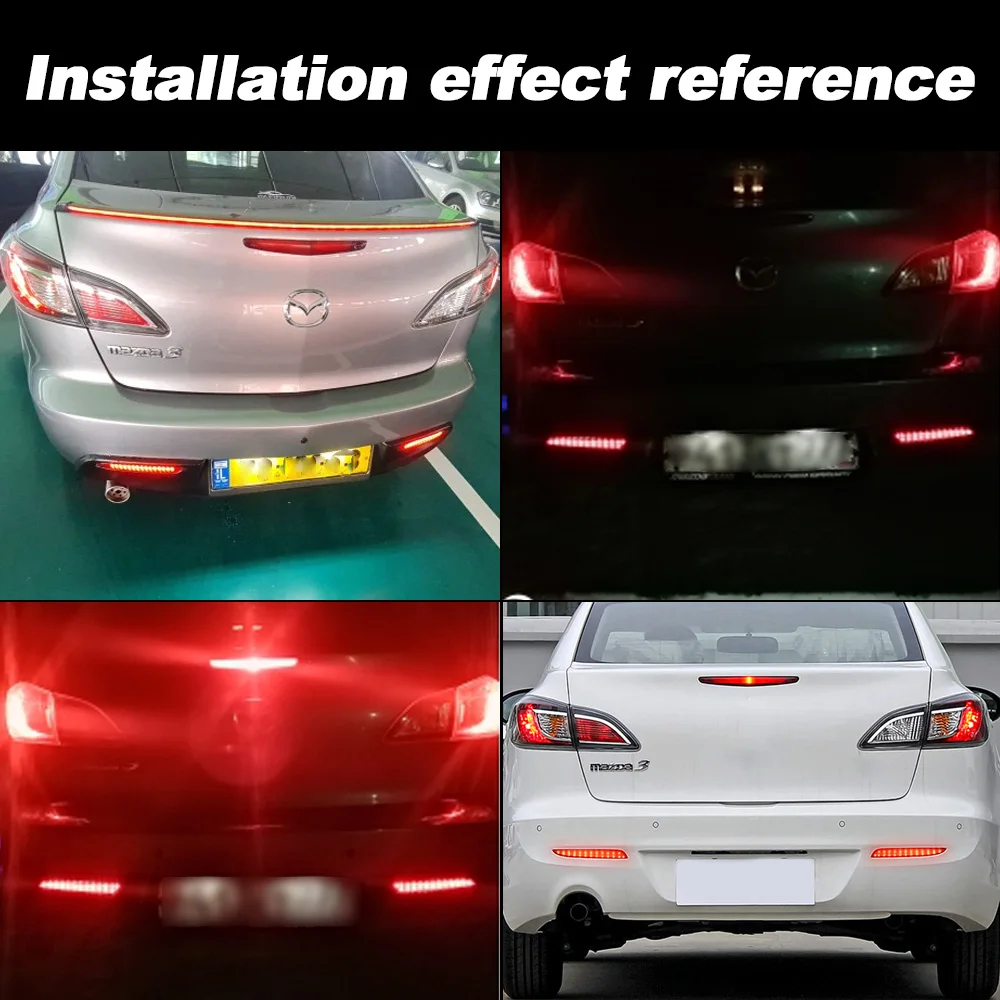 LED Car Reflector Tail Brake Lights For Mazda 3 2010 2011 2012 2013 2014 2015 Rear Bumper Warning Fog Lamp Accessories 2PCS