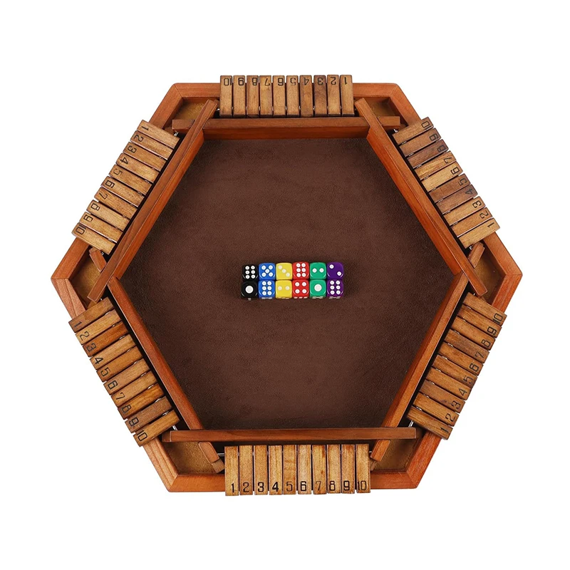 Shut The Box 주사위 게임 데스크탑 디지털 보드 게임, 나무 부모 자식 상호 작용 장난감, 16 주사위 생일 선물 가족 게임