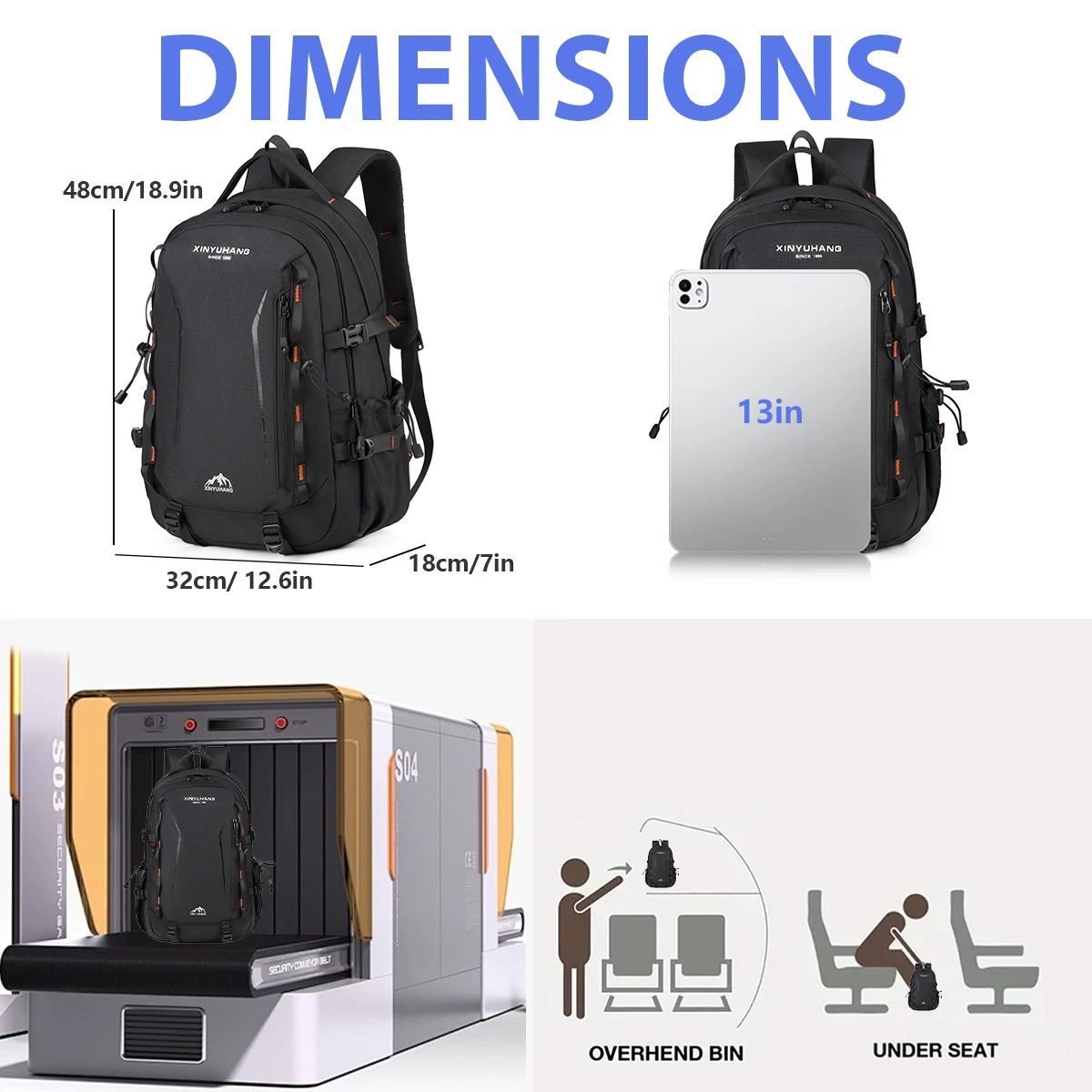 Backpack 2025 New Model Men's Large-Capacity Business Travel Computer Backpack Daily Outdoor Student School Bag Girls Junior High School Students High School Students