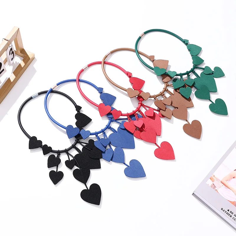 

New Handmade Women Necklaces Classic Style Pendant Necklace Geometric Silicone Rubber Power Necklaces Unique Clothes Accessories