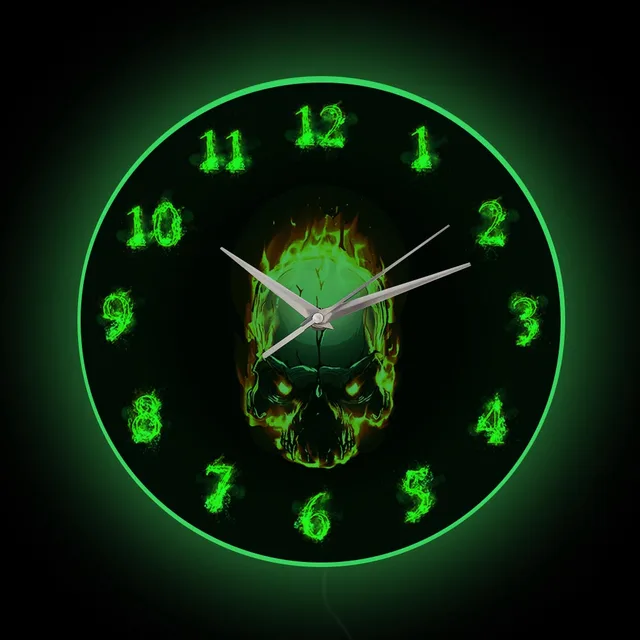 Clocks Watches Wall Skull, Demon Skull Wall Clock