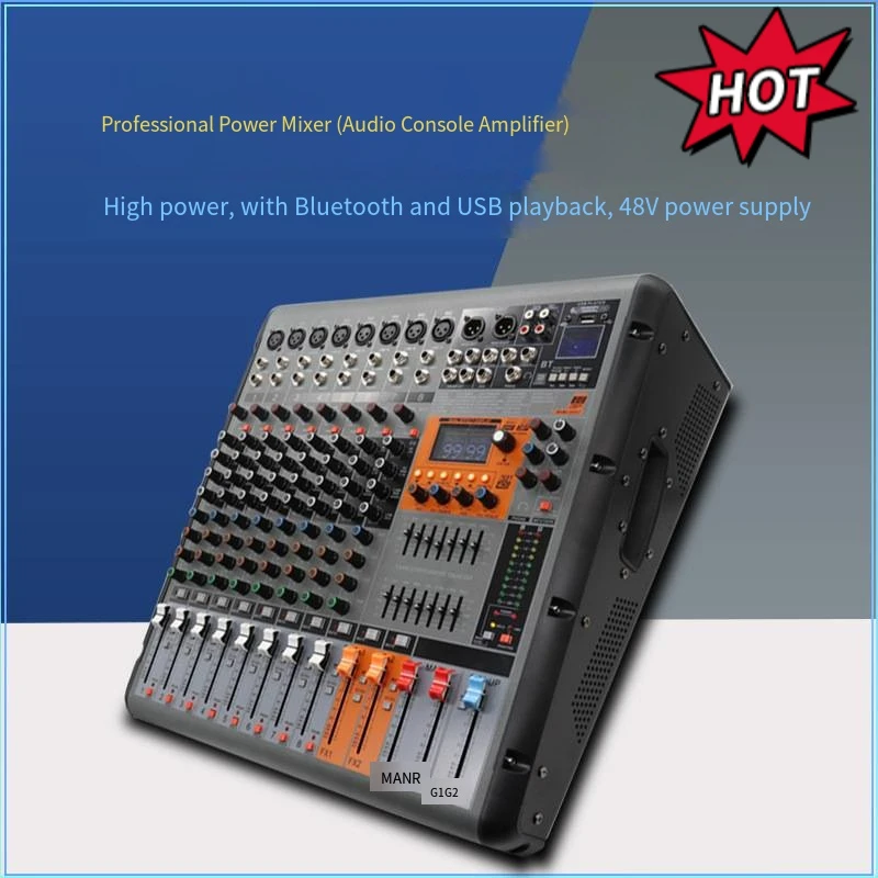 TITumnnl Digital Mixer Professional Audio Mixer 18channels with 99bit dps reverb chip Bluetooth USB MP3 for stage bar studio DJ