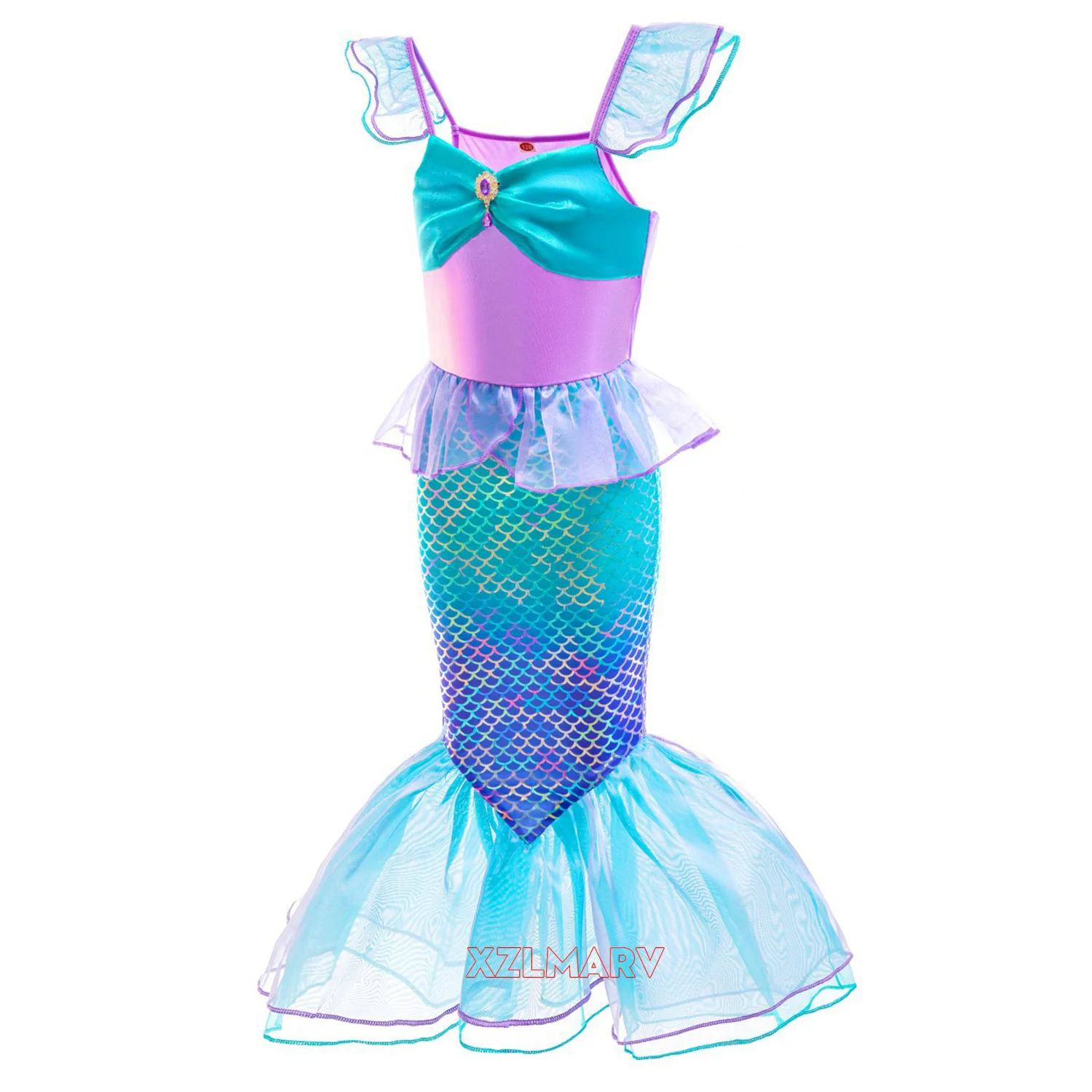 Princess Ariel Costumes Girls Ariel Little Mermaid Costume Kids Child Carnival Birthday Party The Mermaid Dress Clothes Outfit