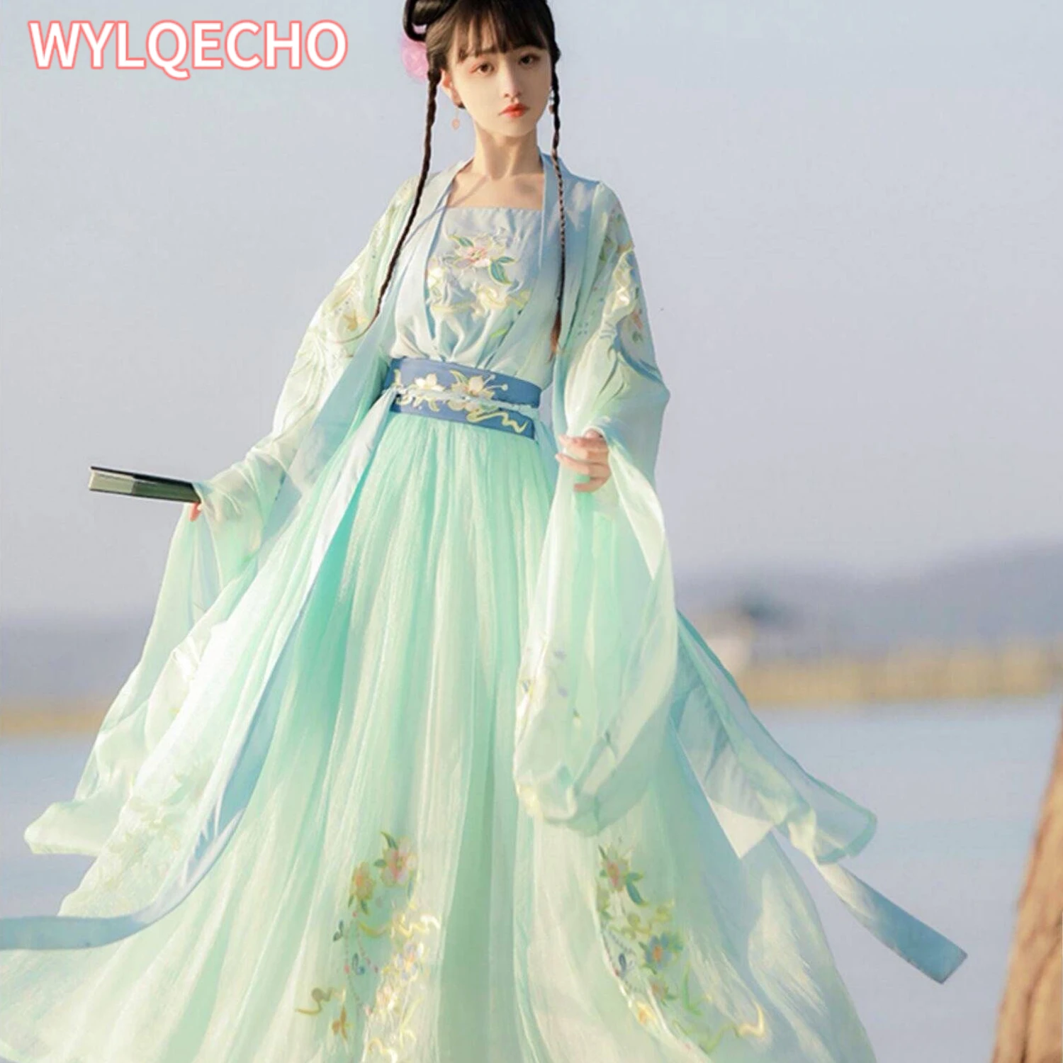 

Hanfu Dress Women Ancient Chinese Traditional Embroidery Hanfu Female Fairy Cosplay Costume Outfit Summer Hanfu Dress Women