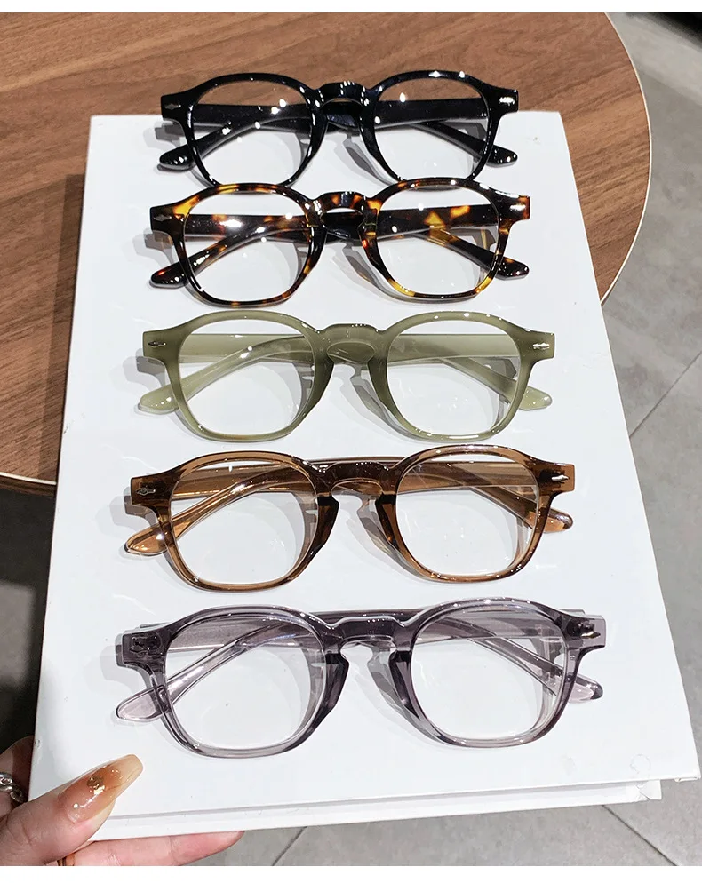 Lichtempfindliche, farbwechselnde Retro-Reisnagel-Rundrahmen, Anti-Blaulicht-Mode, vielseitige literarische Myopie-Brille 6133 – Detail 4