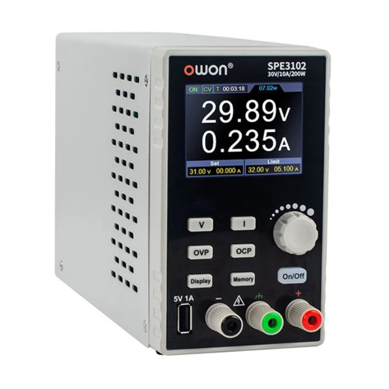OWON SPE3102 SPE3103 SPE6053 SPE6103 프로그래밍 가능 DC 전원 공급 장치 출력 2.8인치 LCD 해상도 디지털 전압 조정기 스위치