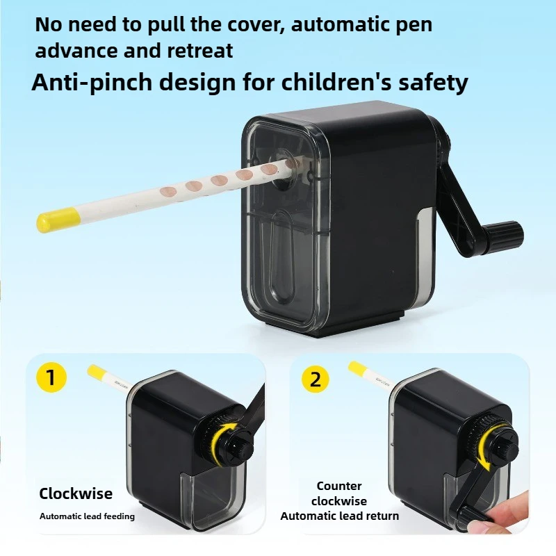 Automatically Enters Lead Pencil Sharpener Desktop Rotary Anti Sticking Lead Hand-cranked Mechanical Tool