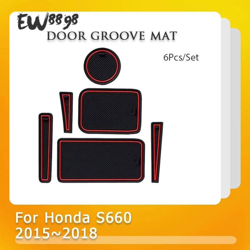 Non-Slip Rubber Door Groove Mat - Interior Cup Cushion Car Accessory