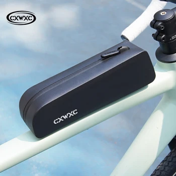 CXWXC Borsa per tubo superiore per bici Borsa anteriore per ciclismo in TPU con viti o cinghie Installa borsa per telaio superiore per bici da strada in ghiaia completamente impermeabile