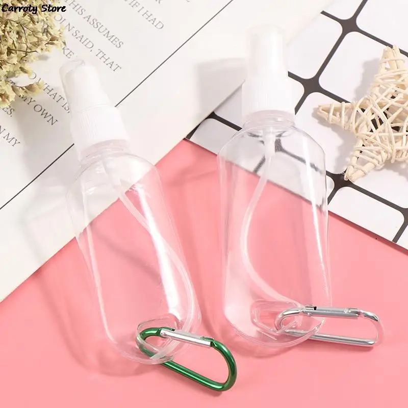 

New alcohol spray bottle transparent hand sanitizer bottle empty bottle lotion portable hook key ring sub-bottle disinfection