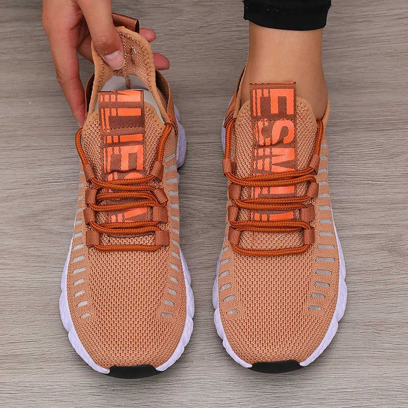 Women's Sports Shoes Mesh Lightweight Soft Sole Jogging Strap Breathable Fashion Sports Walking Casual Tennis Flat Shoes for Men 4