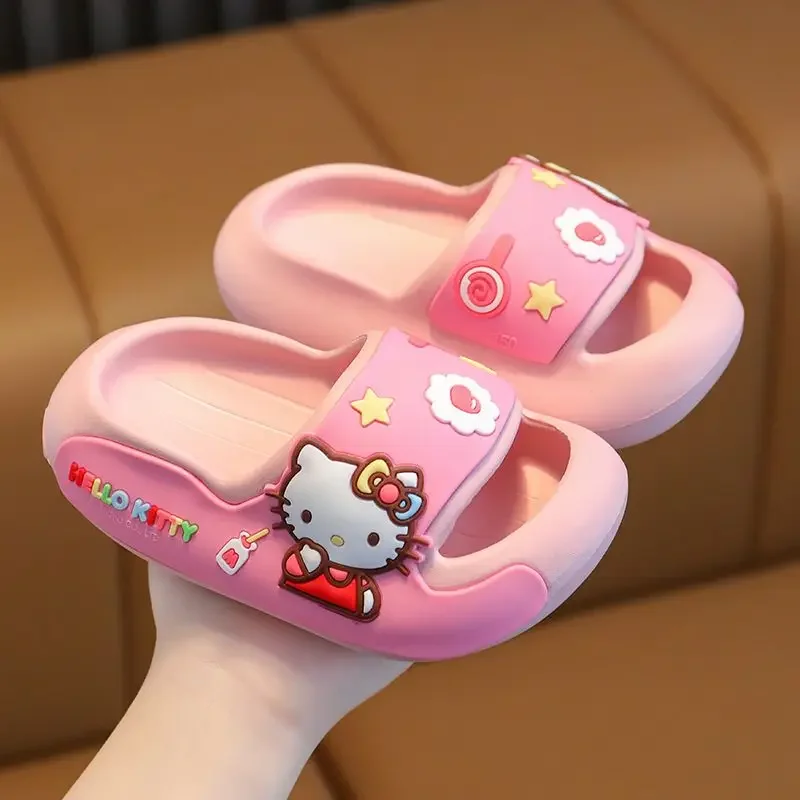

Симпатичные Тапочки Sanrio для родителей и детей Hello Kitty Cinnamoroll Мультяшные домашние Нескользящие тапочки Chinela Kuromi Мультяшные Детские Подарочные тапки для девочек