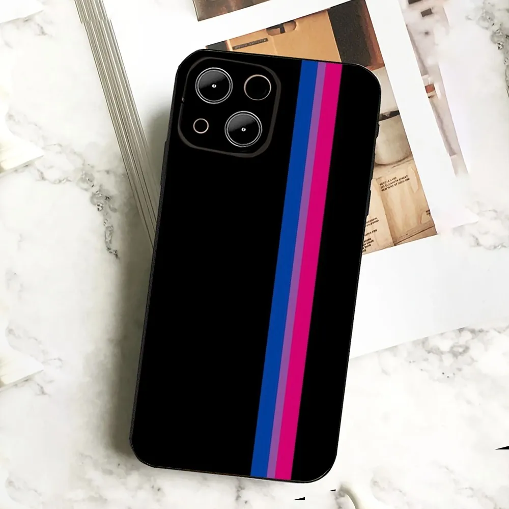B-Bisexual Flag Art Phone Case For IPHONE 15,13,14,12,Mini ,11, Xr, X ,Xs Pro Max 8, 7 Plus Back Cover