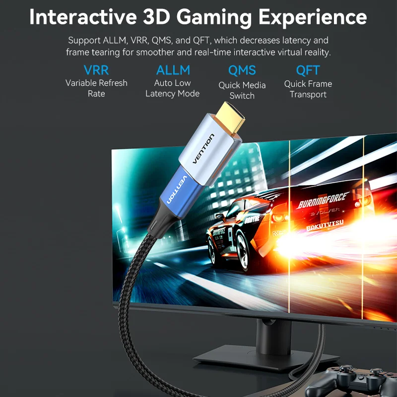 Vention HDMI ȣȯ Ŀ÷ - ͽټ ̺ Ŀ, PS5 Roku ƽ  HD 2.1 Ŀ, 8K 60Hz