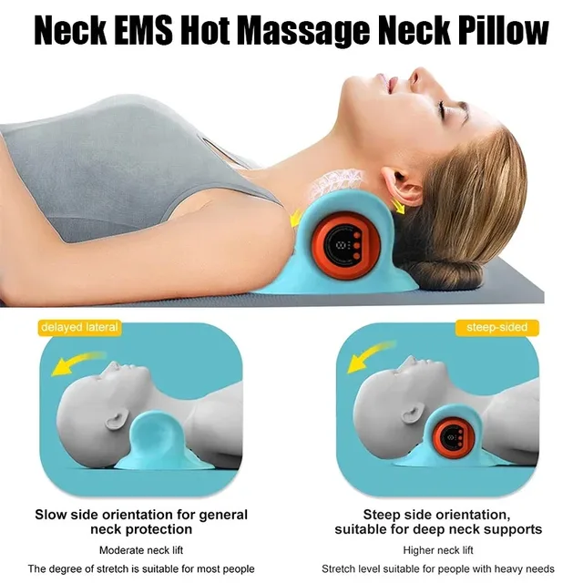Electric Cervical Neck Massager Pillow – Vibration & Kneading