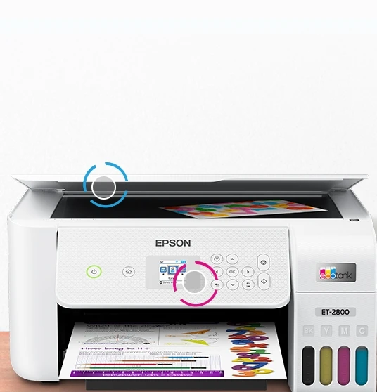 Ep/on EcoTank ET-2800 Wireless Color All-in-one Printer Without Ink Cartridges with Scanning and Copying Functions Home Printer