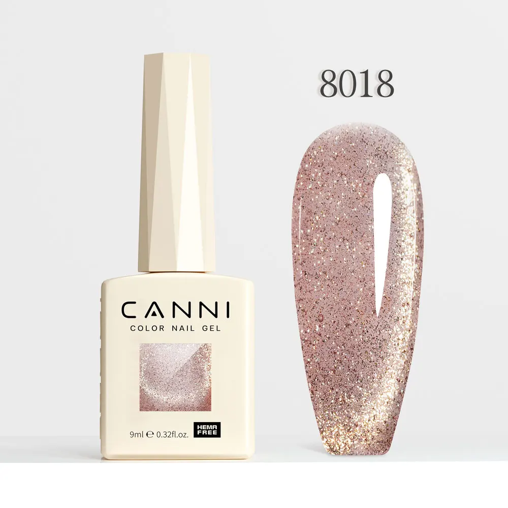CANNI Super Glossy Glitter Cat Eye Nail Gel Polish - Hema Free Diamond Top Coat, Semi-Permanent UV LED Varnish