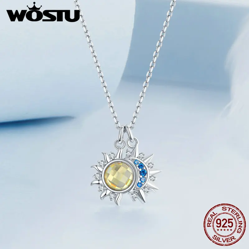 Collana Con Pietra Di Luna E Ciondolo Sole E Luna – Argento Sterling 925, Regalo Gioiello Per Moglie, Ragazza, Mamma