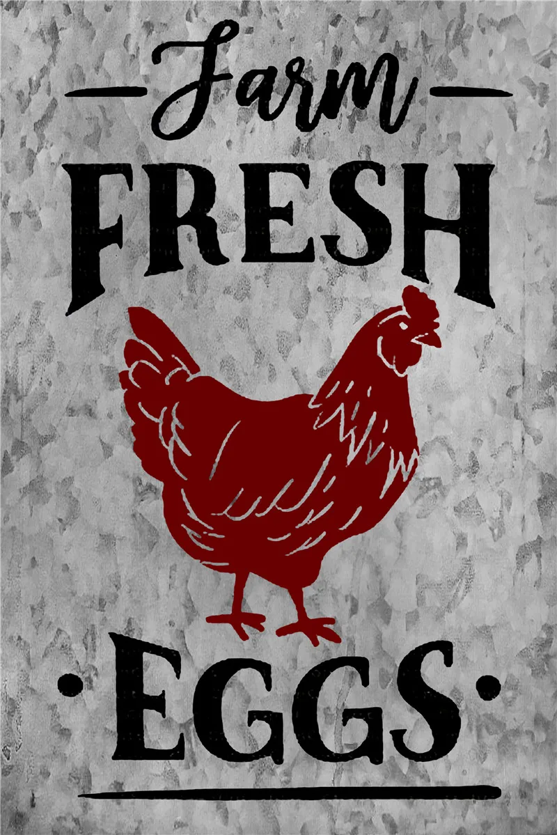 

Fresh Eggs Metal Sign Chicken Home Decoration Modern Farm Retro Plaque Vintage Decor Poster wall decor