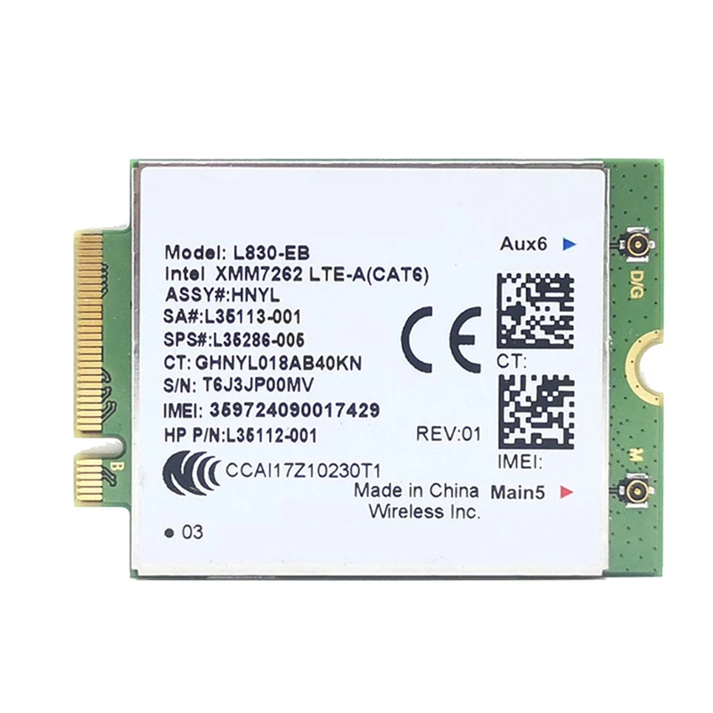 

NEW-For HP L830-EB WIFI Card 4G LTE L830 L35286-005 7262 LTE Module Cat6 300Mbps For HP 640 650 G5 840 846 850 G6 X360 830