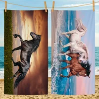 Horse Cartoon Beach Towel Cute Kawaii Room Decor Bath Girls Children Hand Towels For Bathroom Shower 1