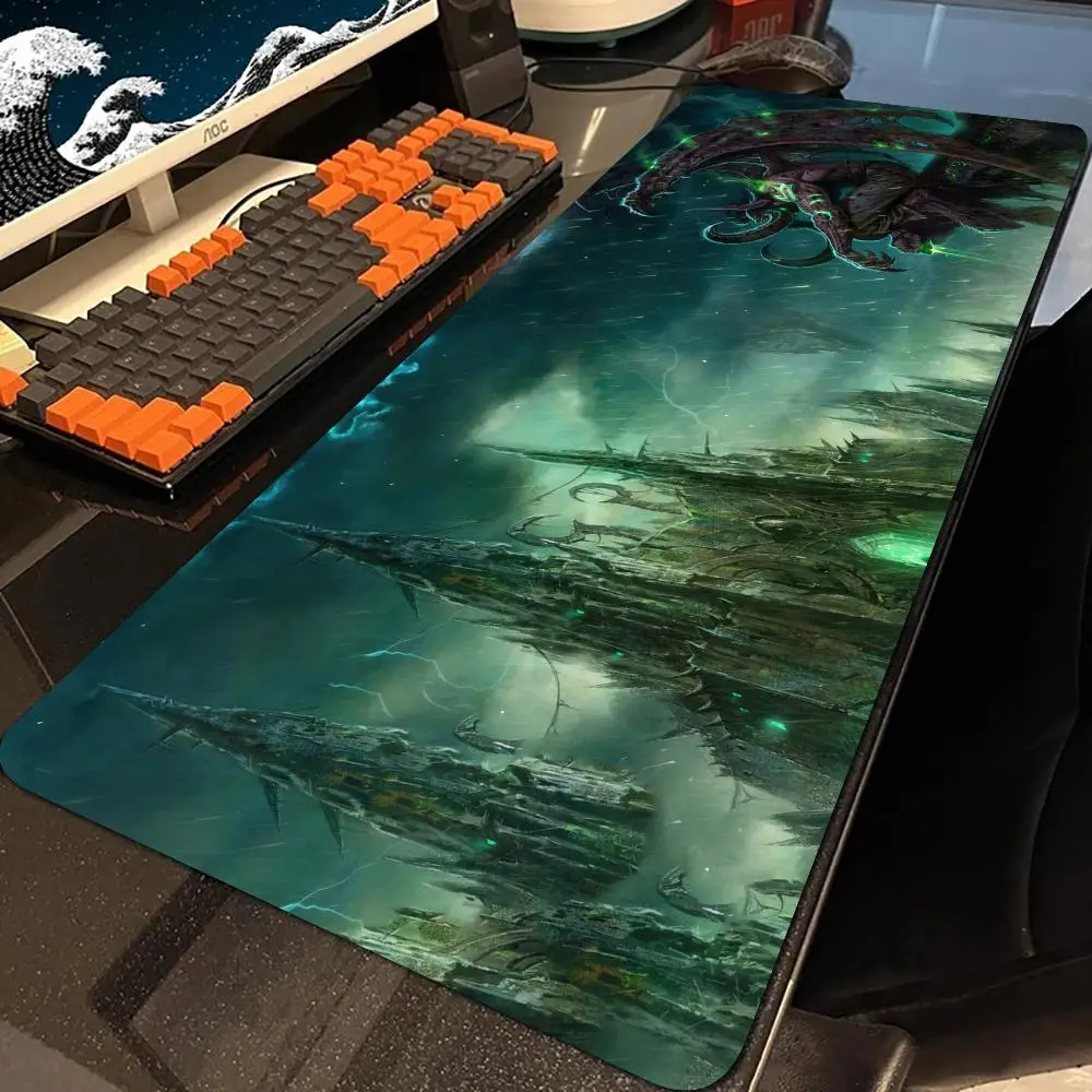 

W-World of Warcraft Illidan Mouse Pad E-Sports Rubber Mouse Pad Mecha Pioneer Anti-Slip Extra Large Computer Laptop Desk Mat