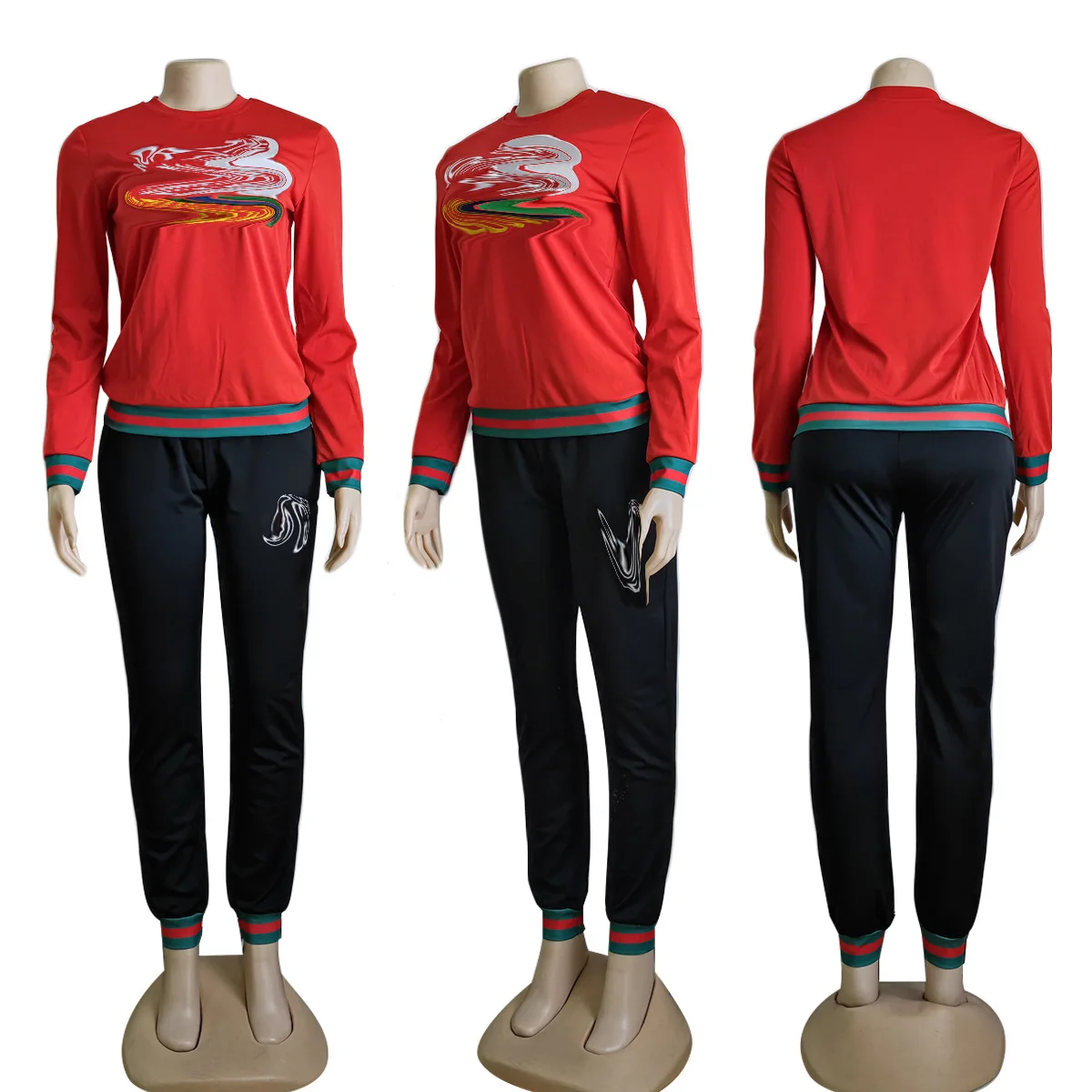 Vestidos De Fiestatrend2024 Women'S Autumn And Winter New Fashion Leisure Sports Sweater+Trousers Embroidered Two-Piece Suit