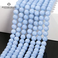 Wholesale 6 8 10mm Natural Angelite Stone Bead Round Loose Spacer For Jewelry Making Diy Necklace Bracelet Accessory Finding 15" 1