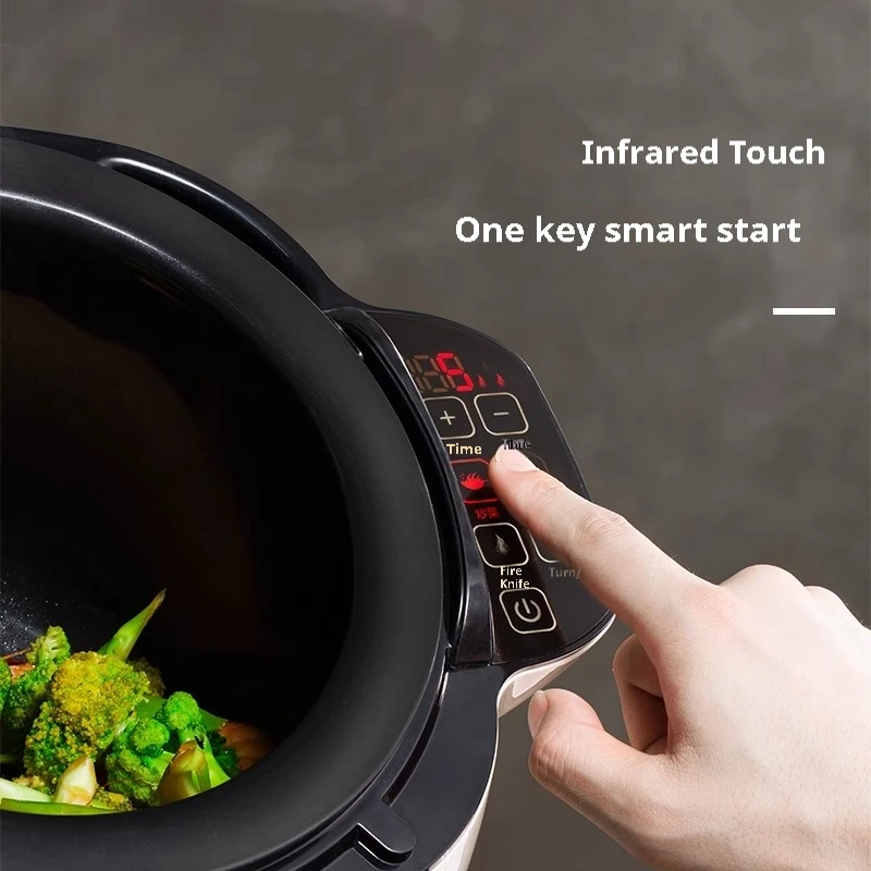 Automatic Drum Cooking Machine 2000W Multi-Function Intelligent Frying Pan 6L 220V Home-use Commercial
