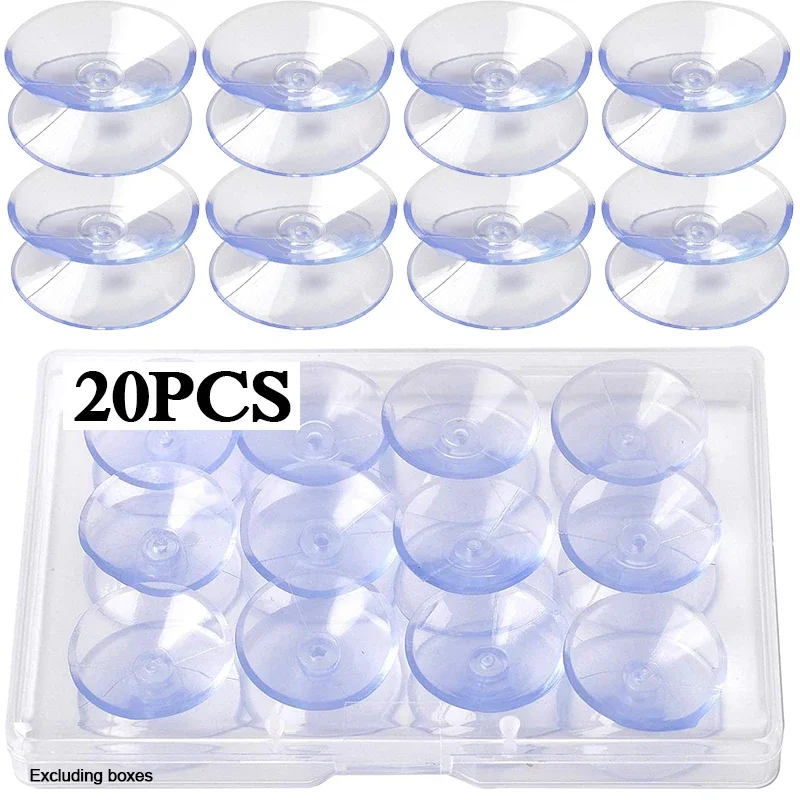 5/20Pcs Vacuum Suckers 20/30/35mm Transparent Suction Cups Double Sided Head Strong Vacuum Non-slip Suckers for Glass Car Window