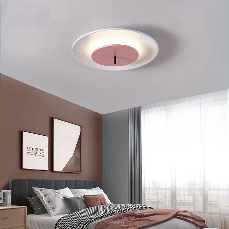 

UFO ceiling light circular modern minimalist creative personality children's room light network red Nordic bedroom light