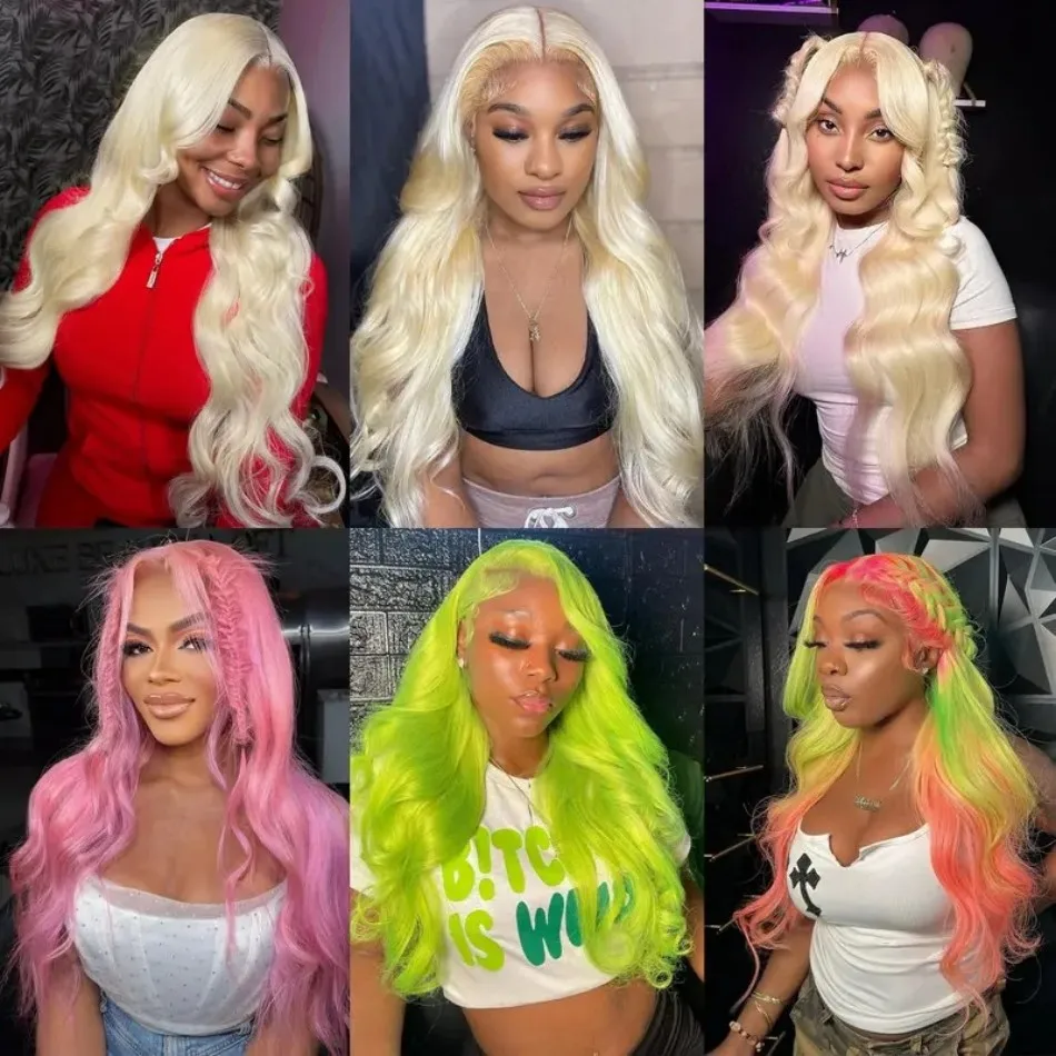 Blonde 613 Lace Front Wigs 13X6 Hd Lace Wig Body Wave Human Hair Wigs Brazilian 250 Density Pre Plucked For Black Women 36 Inch