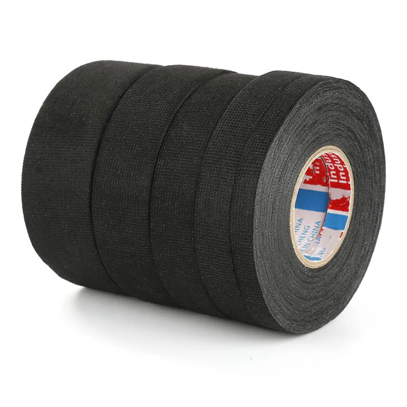 Black Velvet Electrical Tape 15m Flame Retardant Adhesive Cloth Fabric Wiring Harness Loom Bundle 9mm 15mm 19mm 25mm 32mm Width