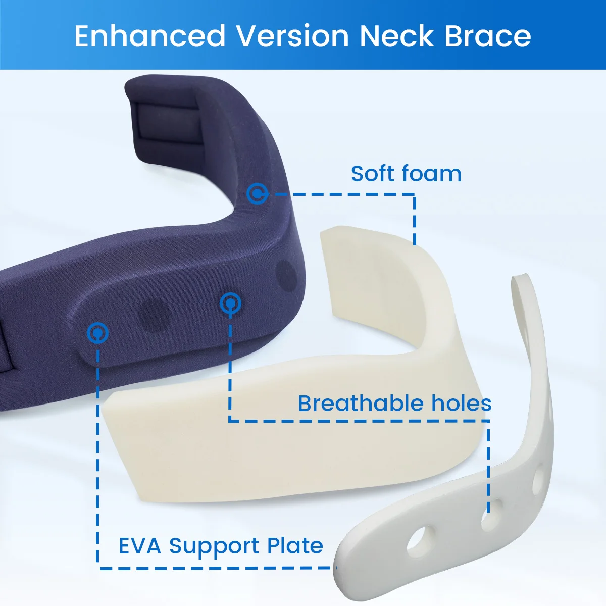 VELPEAU Neck Brace Soft and Adjustable Cervical Collar for Migraine, Snoozing and Pain Relif Neck Support for Women and Men 4